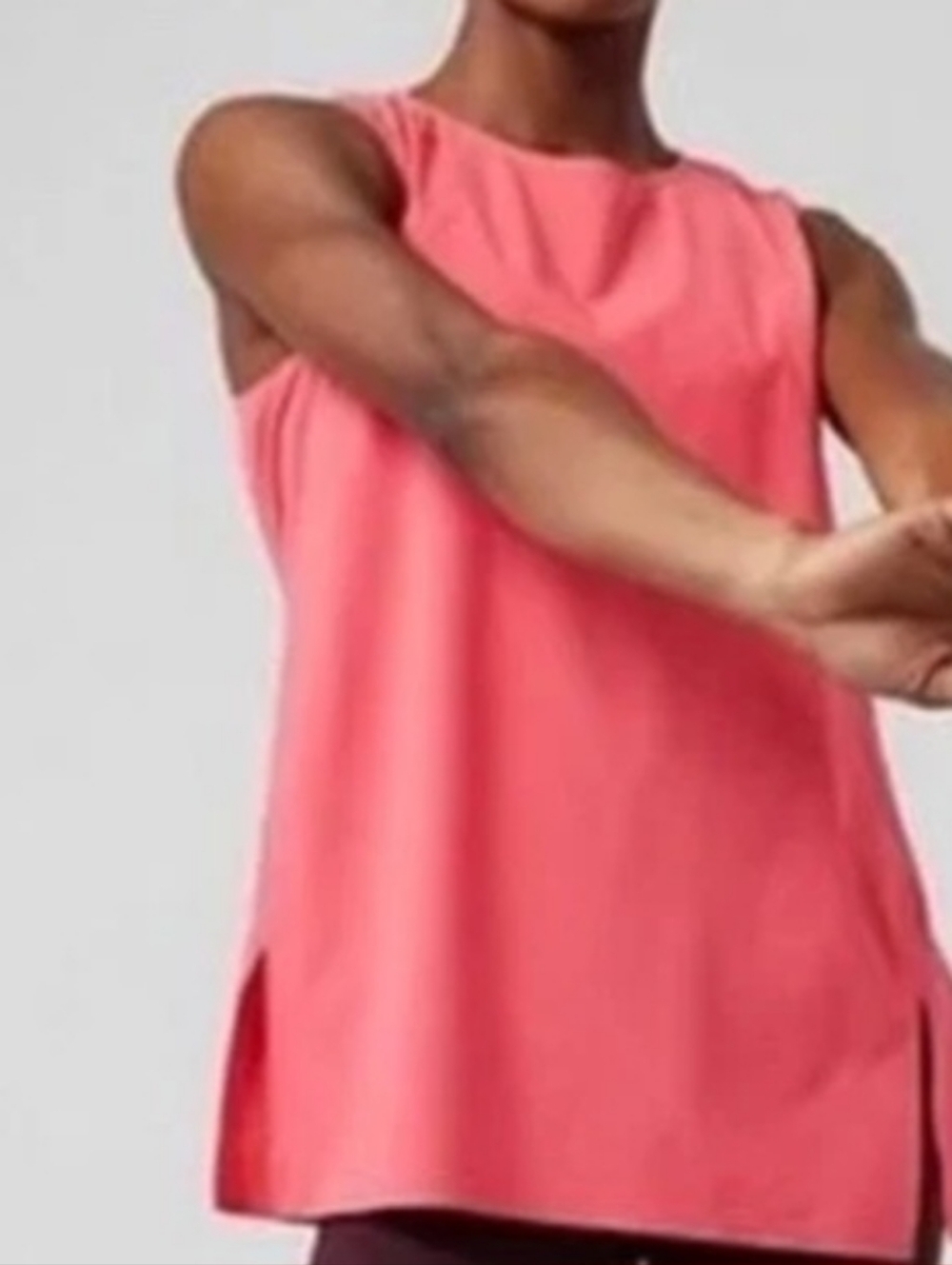 ATHLETA ZEPHYR REFINED TANK IN CORAL PETAL SZ S PINK